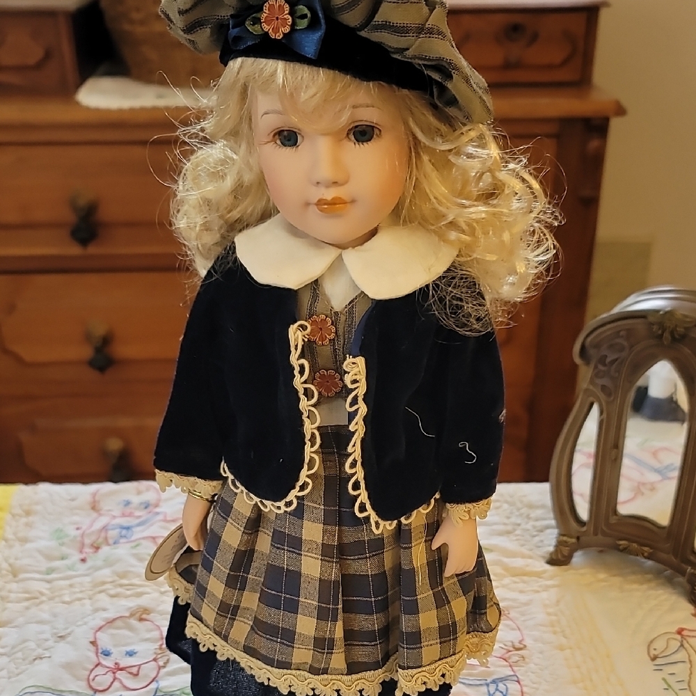 Handmade Porcelain Doll with Saucy Beret
